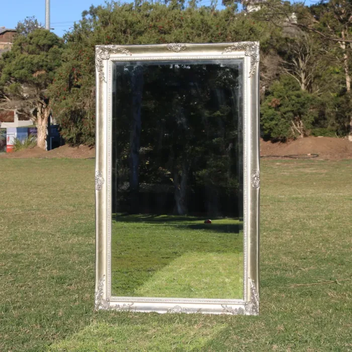 Europe Palace Style Embossed Silver Frame Mirror 112x70cm [EO70112-S]