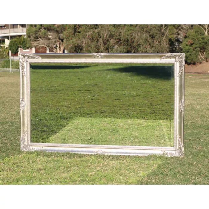 Europe Palace Style Embossed Silver Frame Mirror 112x70cm [EO70112-S] - Image 2