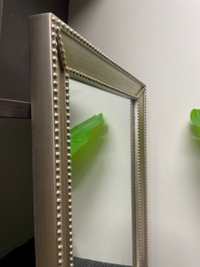 Resin Europe Palace Style Embossed Wall Mirror Silver Frame 88x63cm [OF160] - Image 4